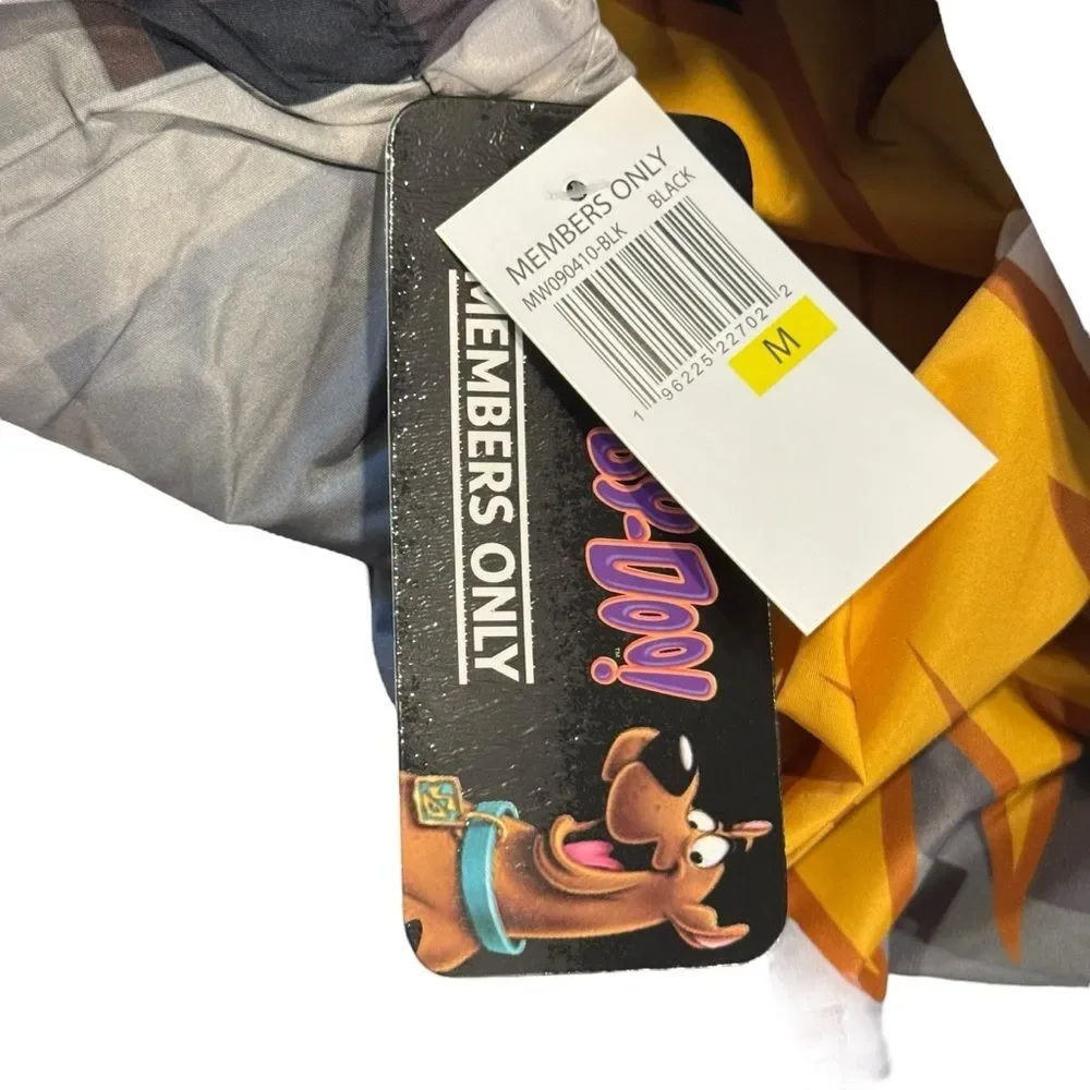 NWT Members Only Scooby Doo Windbreaker Unisex- Black & Gray Size Medium